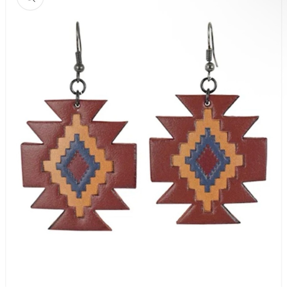 Justin Boots Aztec Leather Earrings